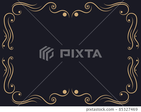 Art deco frame. Vintage linear border with curlicues. Art Nouveau design a template for invitations, leaflets and greeting cards. The style of the 1920s - 1930s. Vector illustration Art deco frame. Vintage linear border with curlicues. Art Nouveau design a template for invitations, leaflets and greeting cards. The style of the 1920s - 1930s. Vector illustration 85327469