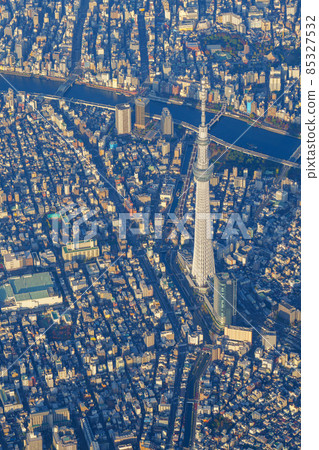 Sky tree from the sky aerial photography 85327532