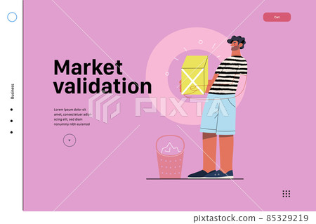 Startup illustration, website landing template. Concept of building new business Startup illustration, website landing template. Concept of building new business 85329219