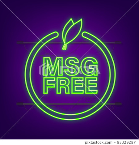Msg free label. Vector neon logo. Vector neon icon. 85329287