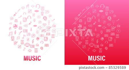 Music icon in flat style. Music, voice, record icon. Vector stock illustration. Music icon in flat style. Music, voice, record icon. Vector stock illustration. 85329389