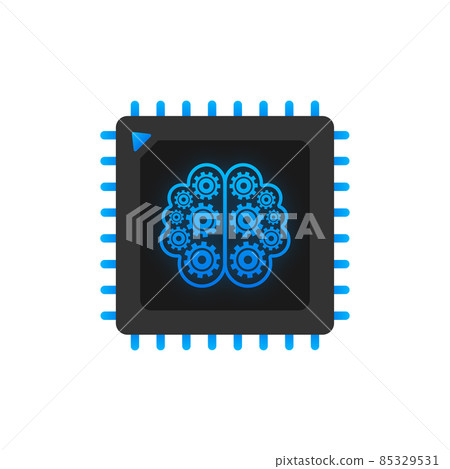 Digital brain in 3d style on light background. Big data vector background. Business vector icon. 85329531