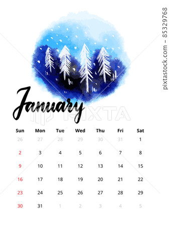 2022 English Calendar January 85329768