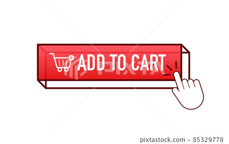 Add to cart button for web design. Online market. Online payment. Modern vector illustration. Banner vector. Add to cart button for web design. Online market. Online payment. Modern vector illustration. Banner vector. 85329778