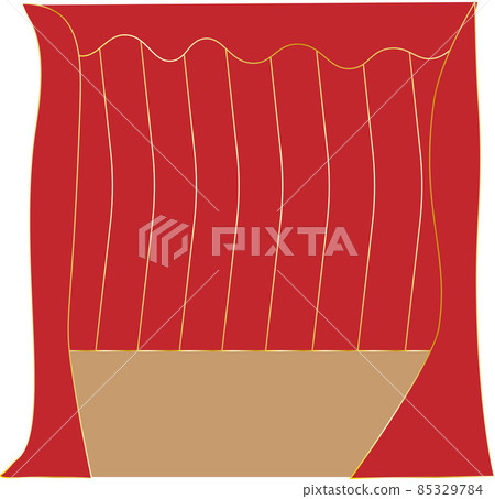 紅金邊絲絨劇場舞台插畫 85329784
