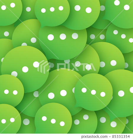 Live chat speech bubbles sticker style. Green chat bubbles pattern. Vector stock illustration. Live chat speech bubbles sticker style. Green chat bubbles pattern. Vector stock illustration. 85331354