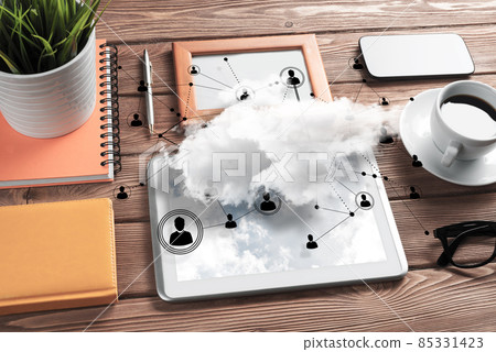 Social communication and global networking concept 85331423