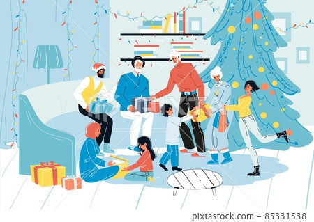 Happy family celebrating merry Christmas and new year 85331538