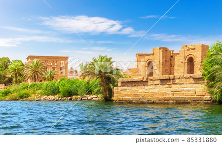 The temple of Isis from Philae, Agilika island near Aswan, Egypt The temple of Isis from Philae, Agilika island near Aswan, Egypt 85331880