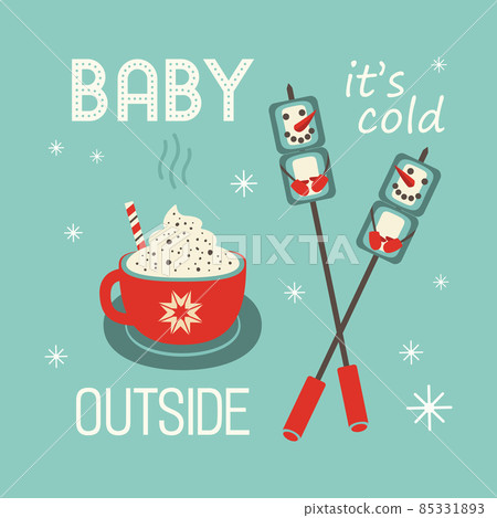 Winter season cozy relax cute flat vector icon Winter season cozy relax cute flat vector icon 85331893