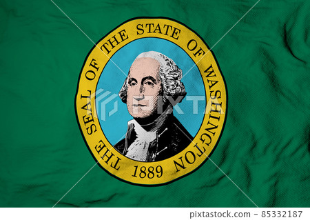 Flag of Washington in 3D rendering Flag of Washington in 3D rendering 85332187