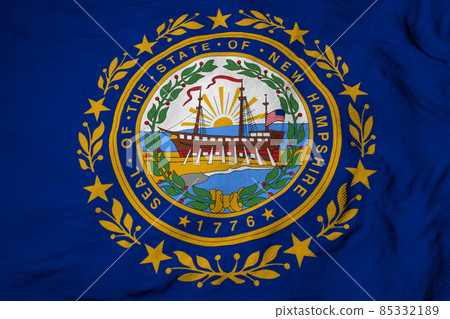 Flag of New Hampshire in 3D rendering Flag of New Hampshire in 3D rendering 85332189