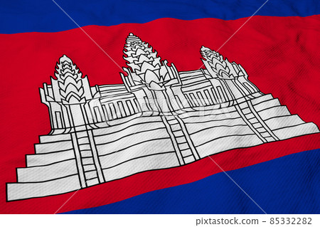 Cambodian flag in 3D rendering Cambodian flag in 3D rendering 85332282