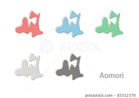 Design Map_Aomori Prefecture-Illustration - Stock Illustration