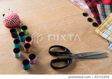 Sewing kit on table Sewing kit on table 85332848