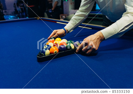 billiards blue table balls cue game sport billiards blue table balls cue game sport 85333150