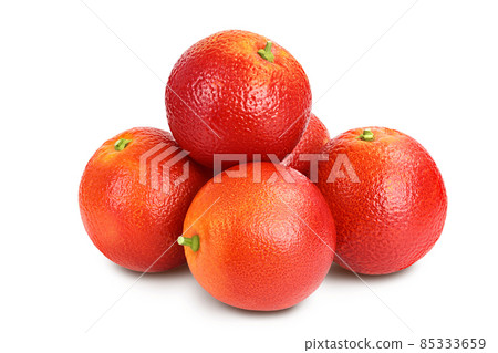 Blood red oranges isolated on white background with clipping path and full depth of field Blood red oranges isolated on white background with clipping path and full depth of field 85333659