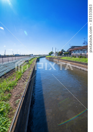 埼玉灌溉渠，牛本入公園附近的風景，秋天的風景 85333863