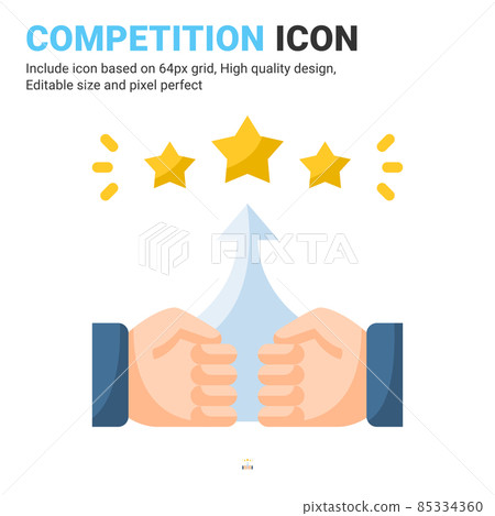 Competition icon vector with flat color style isolated on white background. Vector illustration rivalry, rival sign symbol icon concept for business, finance, industry, company, web and project Competition icon vector with flat color style isolated on white background. Vector illustration rivalry, rival sign symbol icon concept for business, finance, industry, company, web and project 85334360