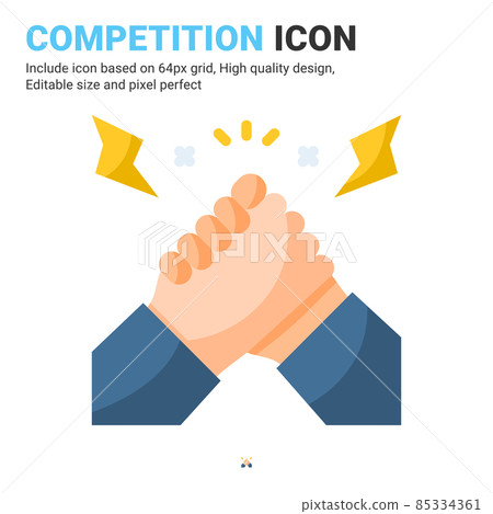 Competition icon vector with flat color style isolated on white background. Vector illustration rivalry sign symbol icon concept for business, finance, industry, company, apps, web and all project Competition icon vector with flat color style isolated on white background. Vector illustration rivalry sign symbol icon concept for business, finance, industry, company, apps, web and all project 85334361