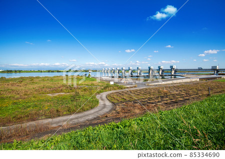 Tone River Musashi Ohashi Near Tone Ozeki Early autumn season Tone River Musashi Ohashi Near Tone Ozeki Early autumn season 85334690