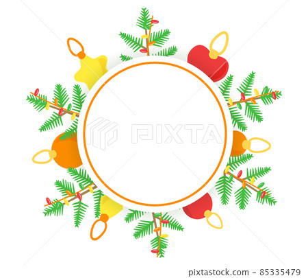 Christmas round template for a website or cards 85335479