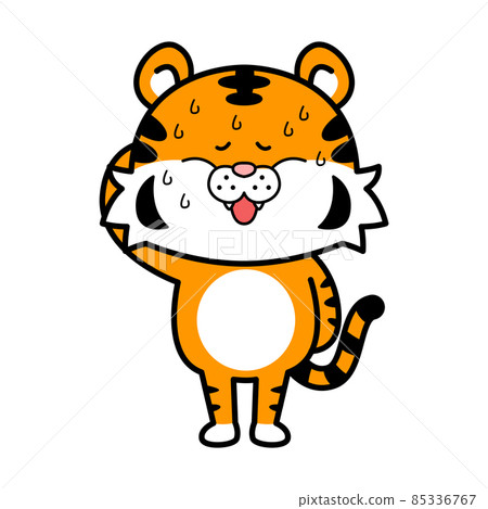 cute tiger emoticon character drawing with motions and emotions cute tiger emoticon character drawing with motions and emotions 85336767
