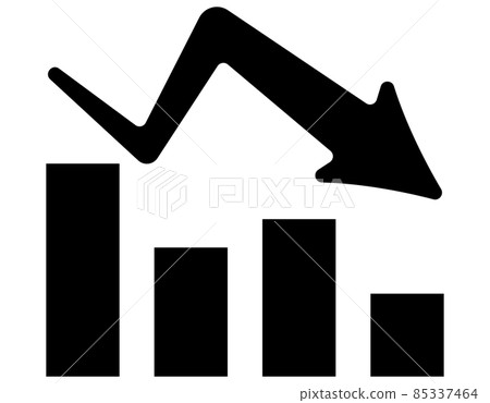 Graph Arrow Decrease Bar Graph Line Graph... - Stock Illustration ...