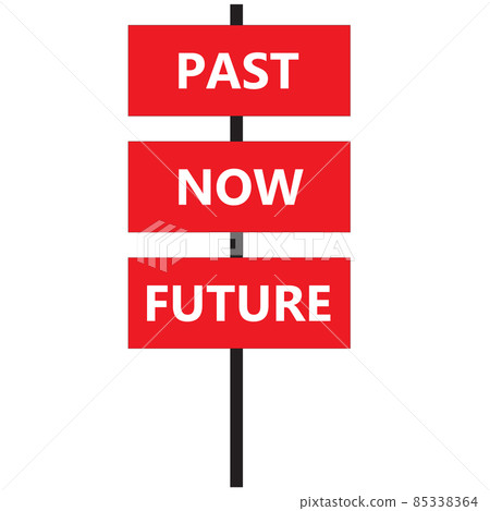 Past, present and future icons on white background. flat style. Past, present and future icons on white background. flat style. 85338364