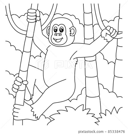 Chimpanzee Coloring Page for Kids Chimpanzee Coloring Page for Kids 85338476