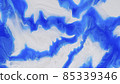 Blue streaks on a white background. Liquid abstractions. Abstract natural art. 85339346