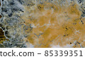 Marble texture of white and gold color. Luxurious abstract fluid art painting on the background of the technique of alcohol ink in black and gold colors. 85339351