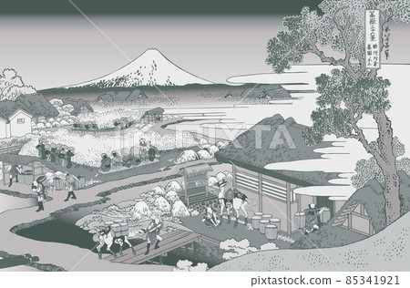 Katsushika Hokusai 圖像 Suruga Katakura Tea Garden No Fuji Titleed Silver 85341921
