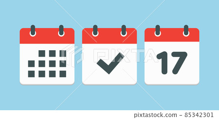 Vector page calendar number 17, done, agenda app 85342301