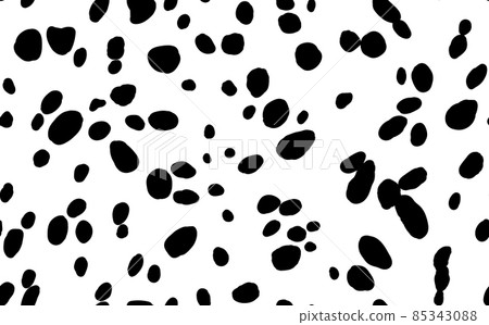 Abstract modern dalmatian fur seamless pattern. Animals trendy background. Black and white decorative vector illustration for print, card, postcard, fabric, textile. Modern ornament of stylized skin Abstract modern dalmatian fur seamless pattern. Animals trendy background. Black and white decorative vector illustration for print, card, postcard, fabric, textile. Modern ornament of stylized skin 85343088