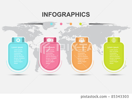 Infographic design 4 element banners with shadow Infographic design 4 element banners with shadow 85343303