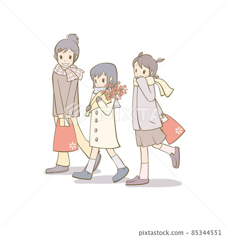 Three girls in winter 85344551
