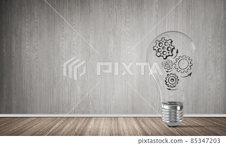 Concept of lightbulb as symbol of new idea. 85347203