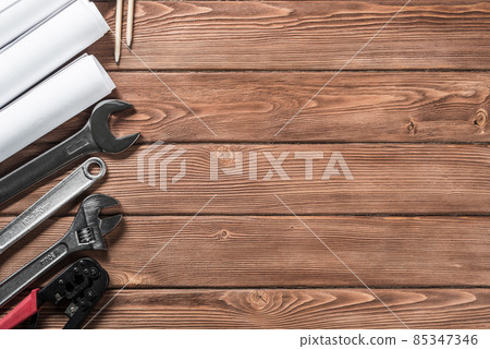 Instruments on wooden table 85347346