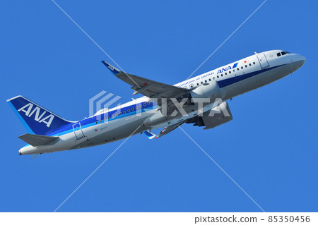 All Nippon Airways (ANA) airliner taking off 85350456