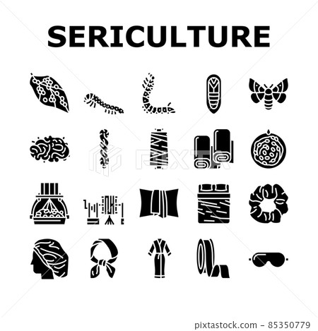Sericulture Production Business Icons Set Vector Sericulture Production Business Icons Set Vector 85350779