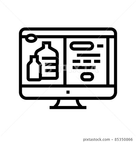 web site for ordering water in internet online line icon vector illustration 85350866
