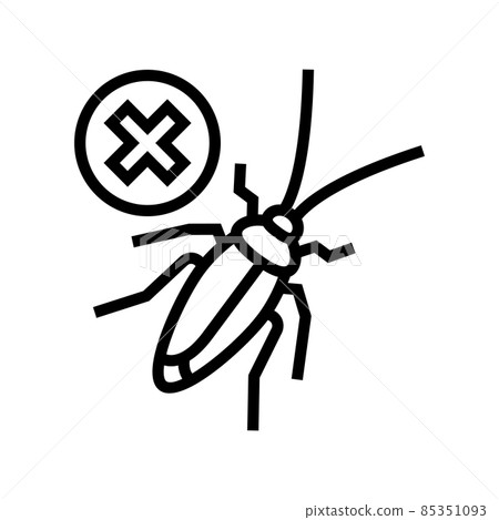 cockroach control line icon vector illustration 85351093