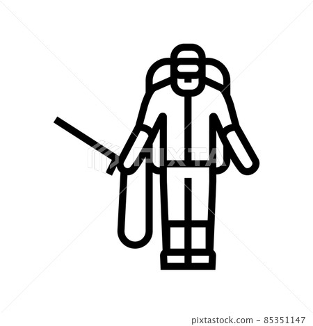 sprayer man line icon vector illustration sprayer man line icon vector illustration 85351147