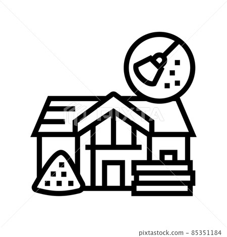 after builders cleaning line icon vector illustration after builders cleaning line icon vector illustration 85351184