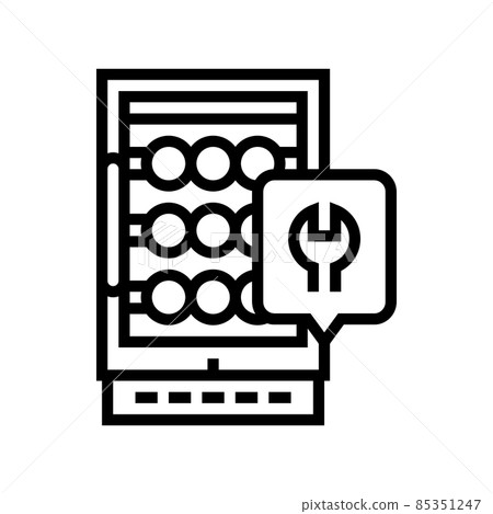 wine cooler repair line icon vector illustration wine cooler repair line icon vector illustration 85351247