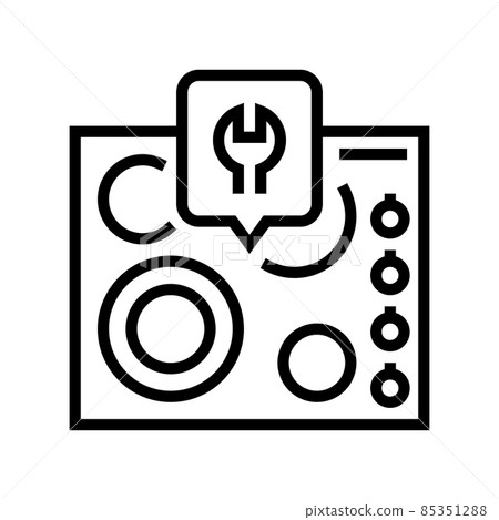 electric cooktop repair line icon vector illustration 85351288