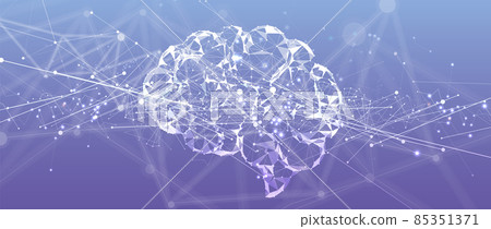 Quantum processing. Deep learning artificial intelligence. Future new technology  for business or science presentation 85351371