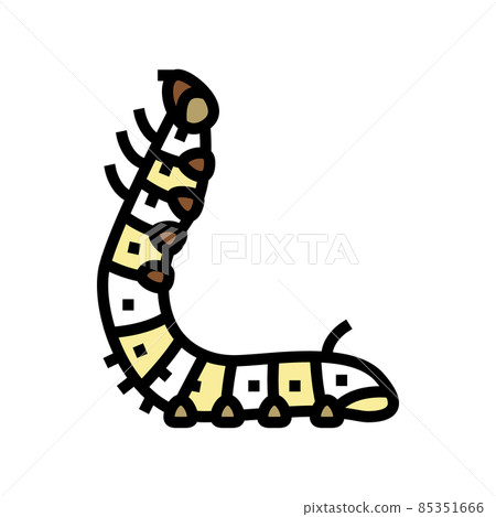 larvae silkworm color icon vector illustration larvae silkworm color icon vector illustration 85351666