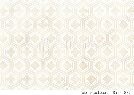 Japanese pattern background material of turtle shell Hanabishi golden plant Japanese paper style texture elegant white hexagon Japanese traditional pattern tile Japanese pattern background material of turtle shell Hanabishi golden plant Japanese paper style texture elegant white hexagon Japanese traditional pattern tile 85351882